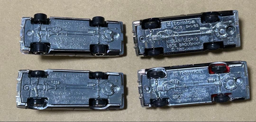 日本製 トミカ ニッサン セドリック 280Eブロアム パトカー 4台セット