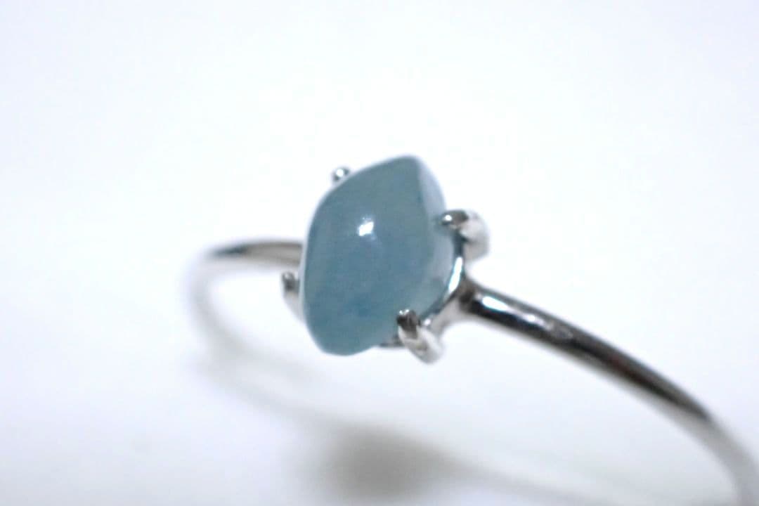 糸魚川翡翠　入コン沢　青　4ミリ　リング　指輪　11号　③　送料無料