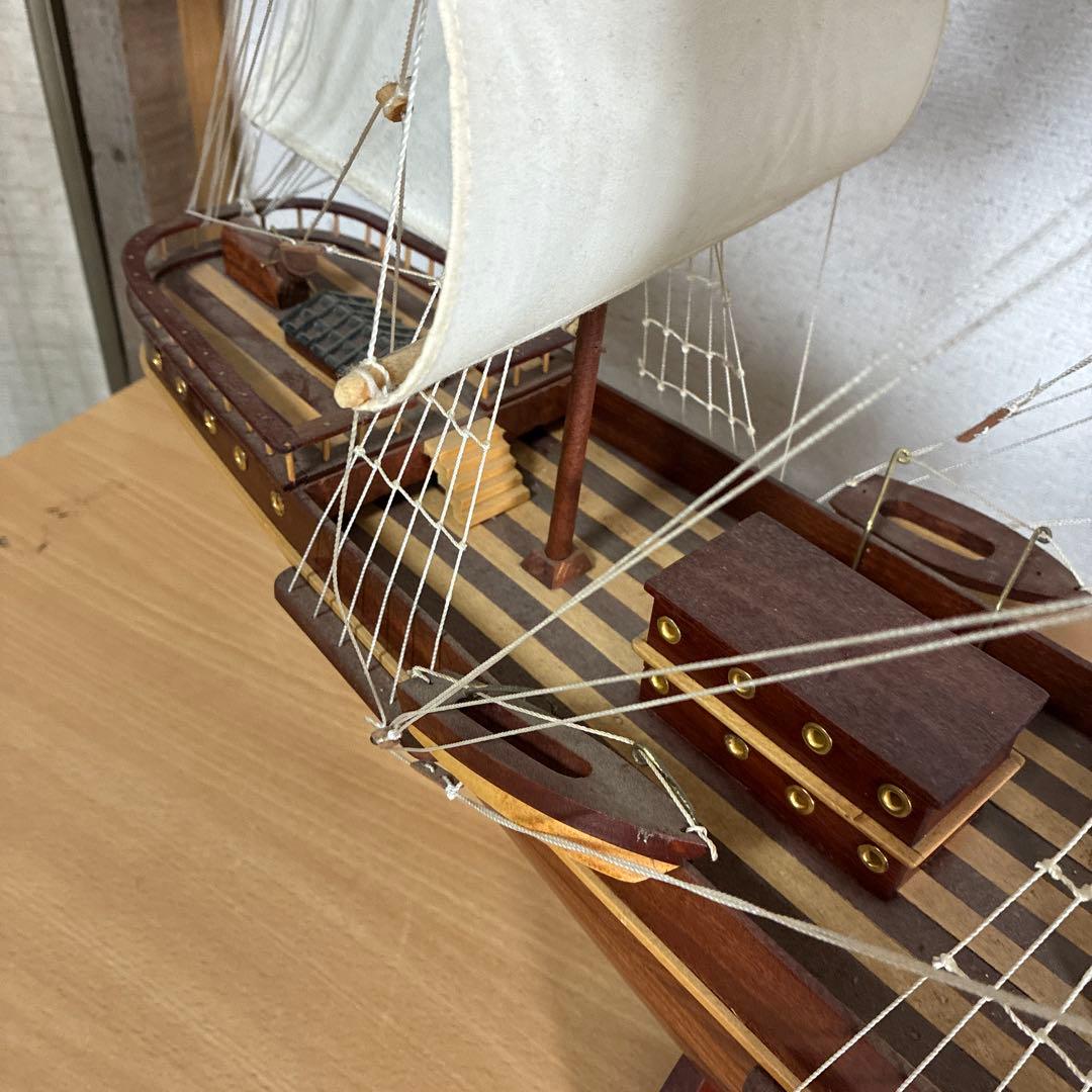 大型 木製 帆船模型 インテリア オブジェ 飾り船 自宅保管品