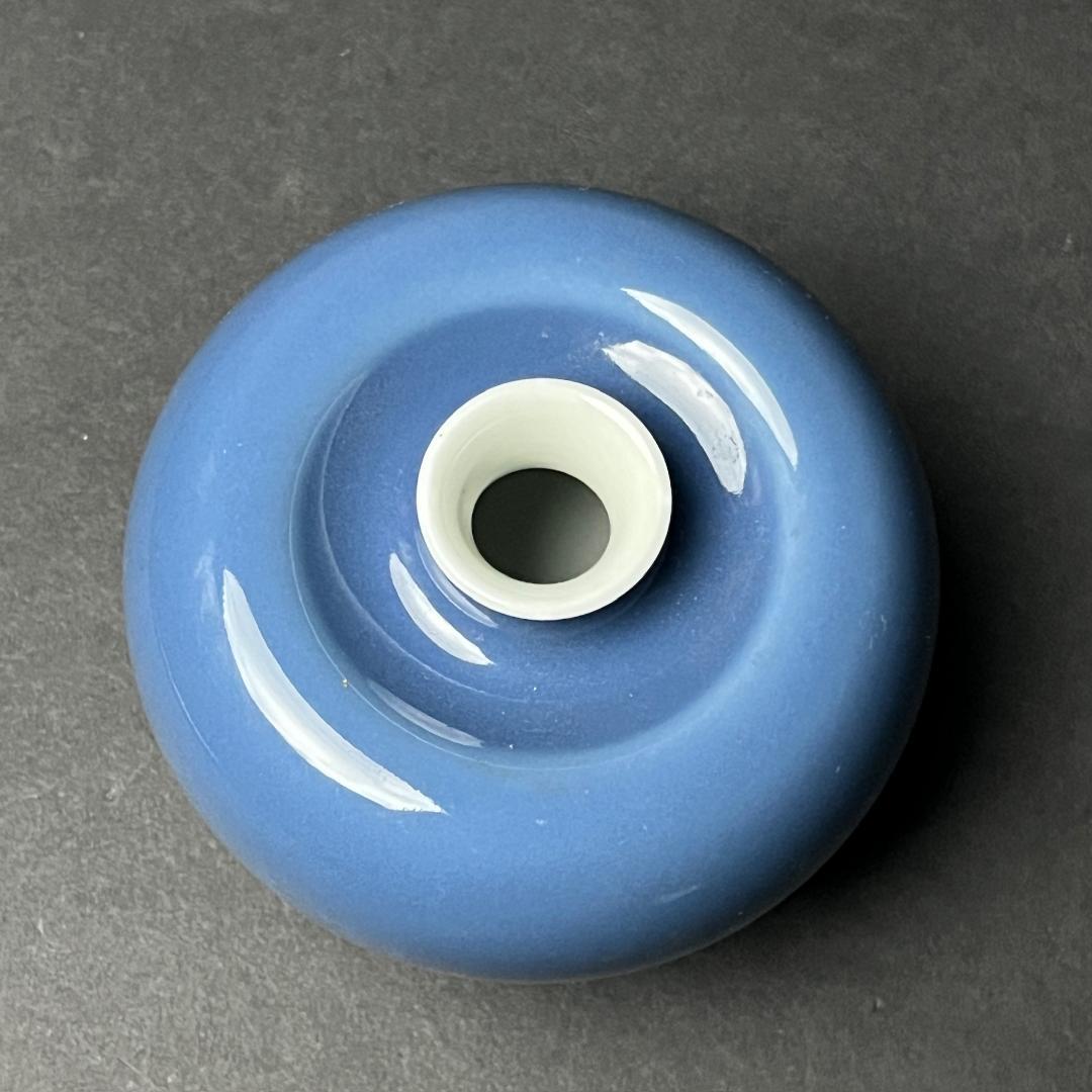 天藍釉蘋果尊 大清康熙年製 六字三行楷書款 古玩 中国美術 唐物 擺件 SN23