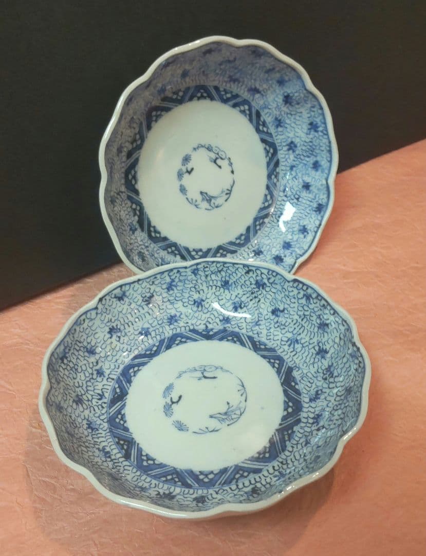 (511*Z215)*陶芸 古伊万里 小皿 2枚組 骨董 茶道具 有田焼
