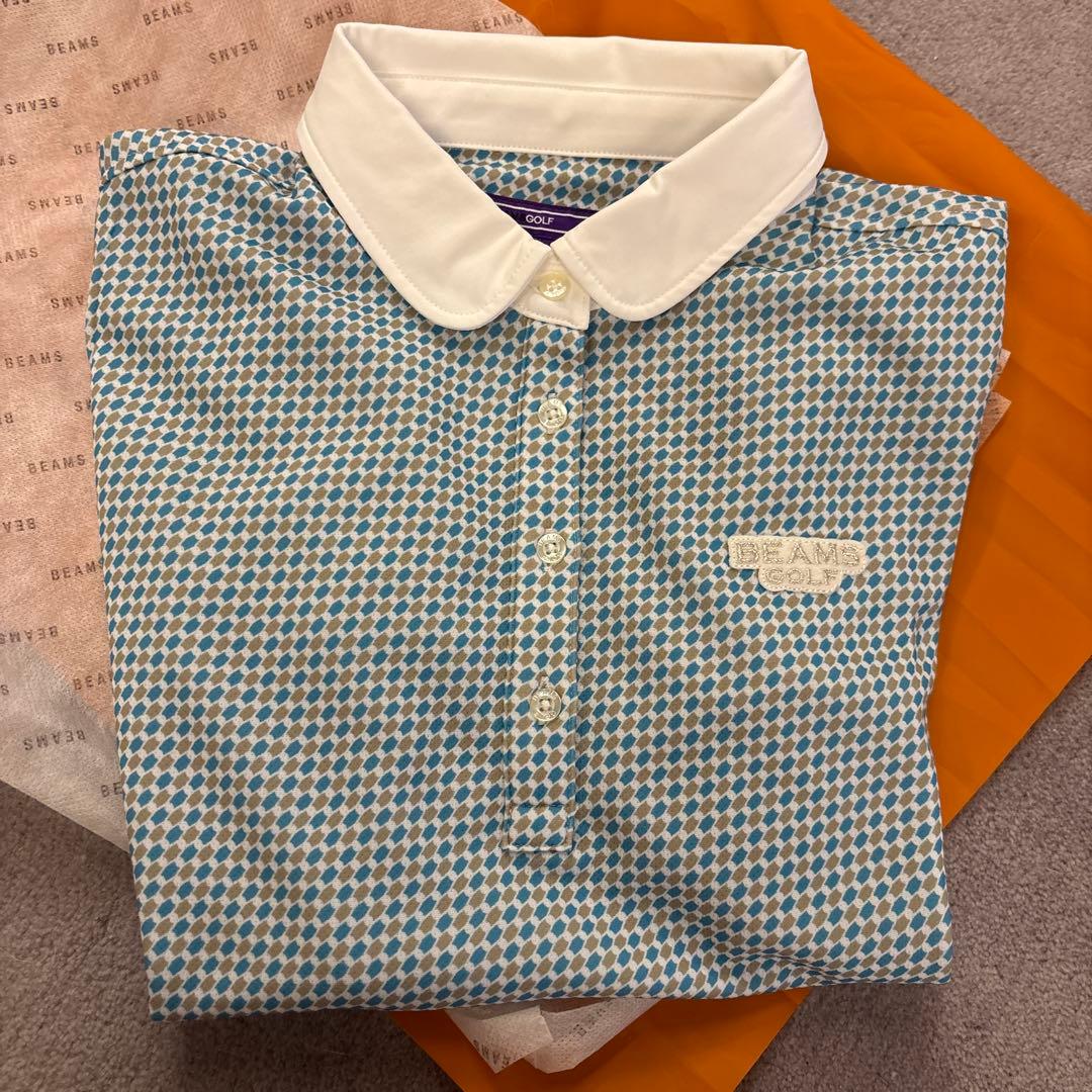 BEAMS GOLF 吸湿速乾ポロシャツ 水色