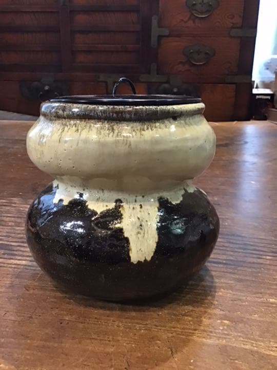 朝鮮唐絵水指　銘有