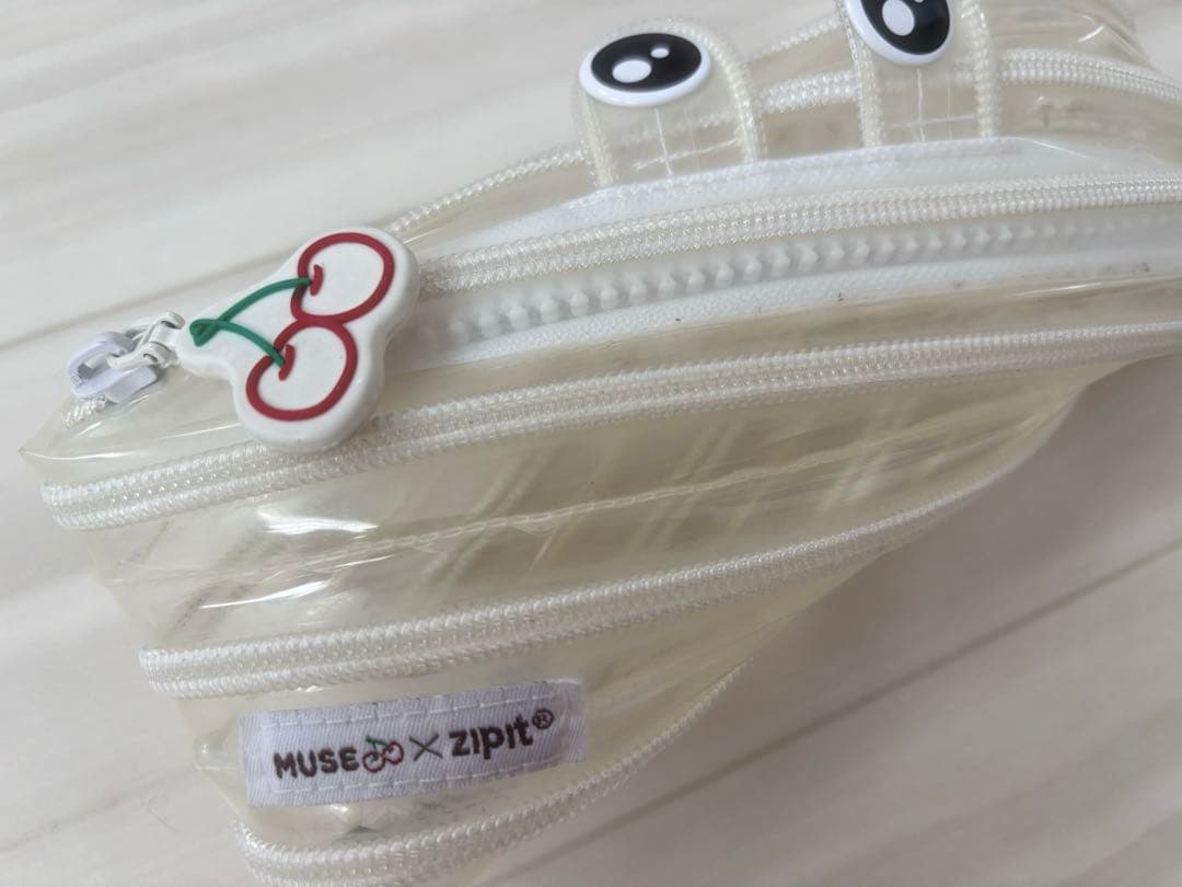 【レア】MUSE みゅうちゃん　クリア ダブルジッパー 筆箱　zipit