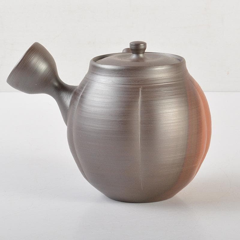 茶道具　萬古焼　清水洋造　横手急須　茶壷　共布共箱　V　6427