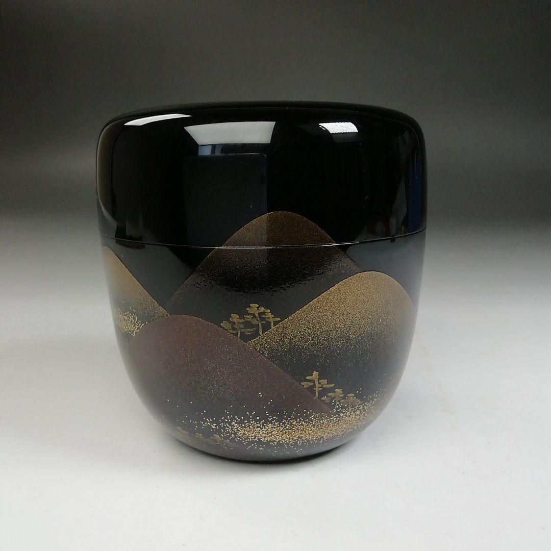 Ｗ１７８　棗　『遠山蒔絵』『一后一兆 作』『二重箱』　共箱　茶道具