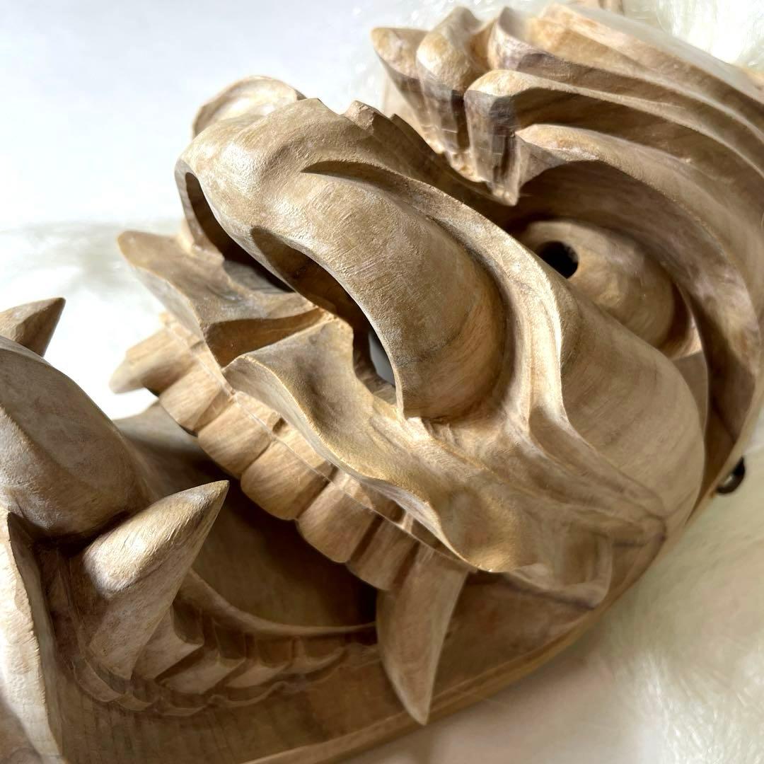 #XG552 作家・小森惠雲作・佐賀鬼・鬼面・能面・神楽面・鹿島一刀彫・杉彫