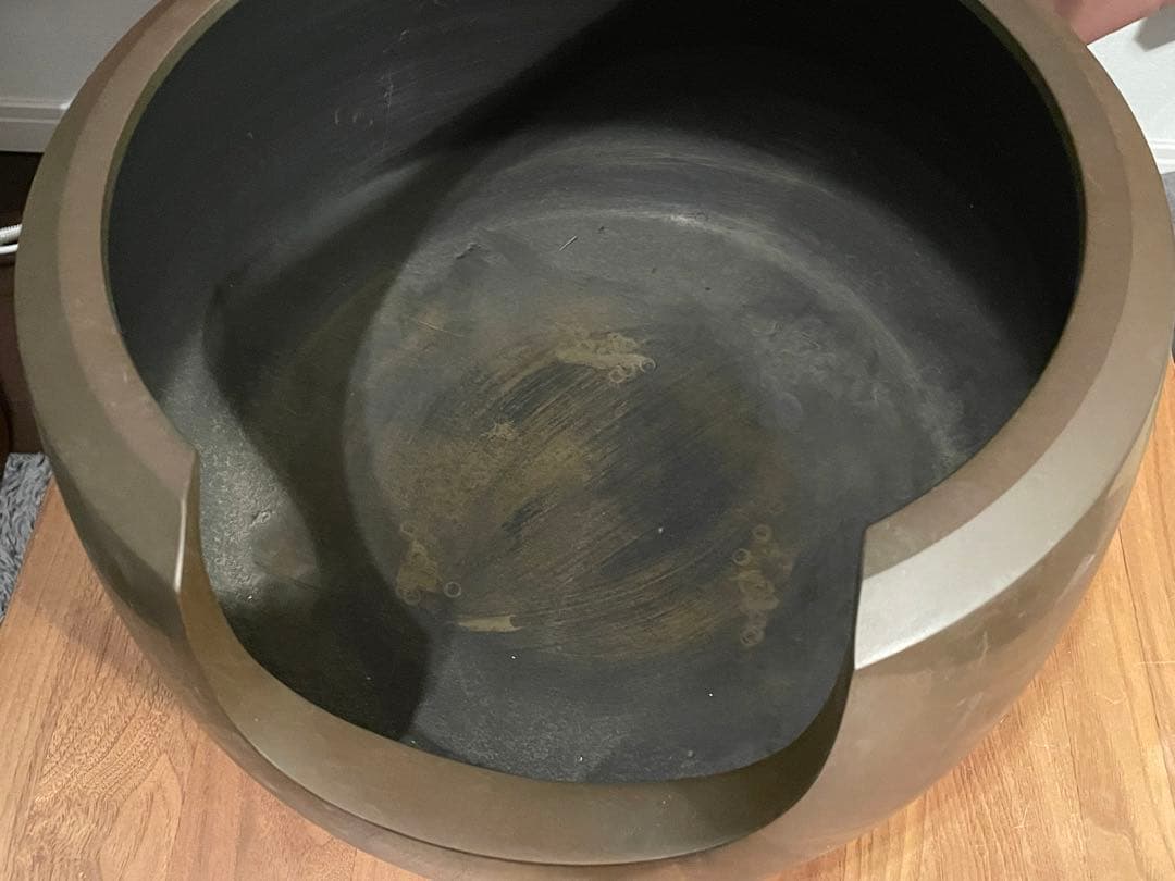 唐銅面取風爐 風炉師 金谷浄雲造 面取風炉 炭型ヒーターセット茶道具