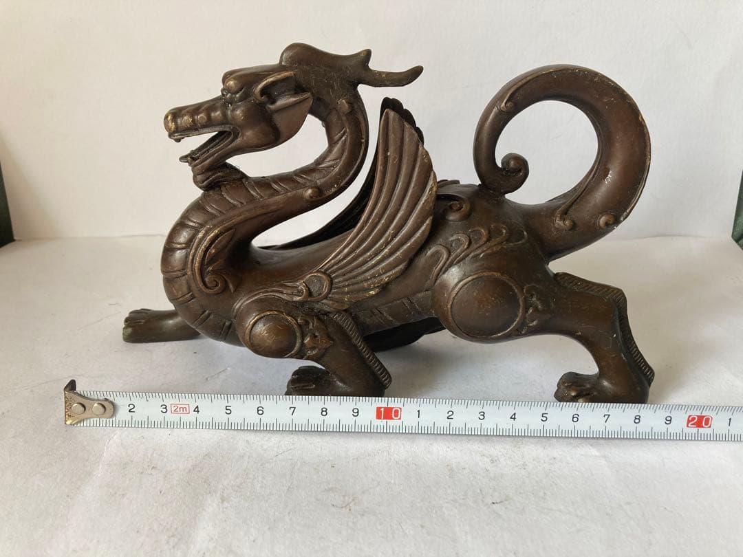 龍置物，古銅製，鎮宅，辟邪，緣起物，重約1300克。