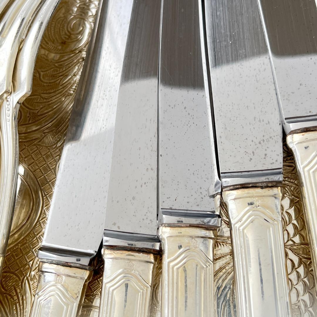 【仏蘭西】 パールとアカンサスのディナーセット 6名用24本【シルバープレート】