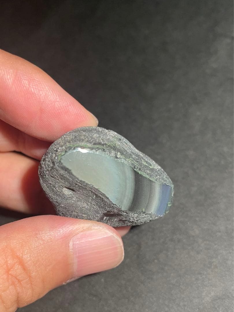 研磨品　十勝石玲瓏特選5個セット　レインボーオブシディアン