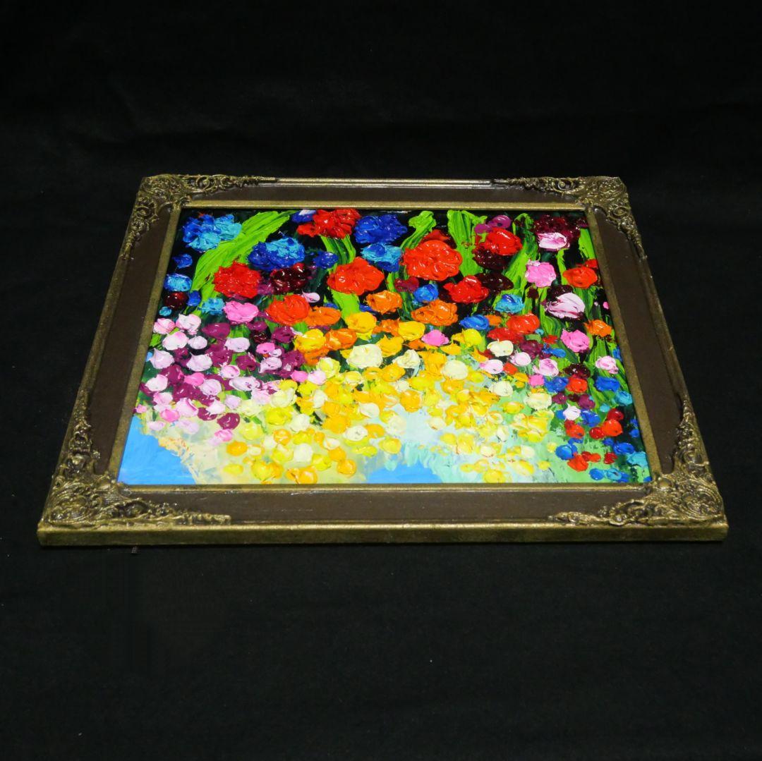 油絵 油彩 油彩画 絵 絵画【colorful flower garden】