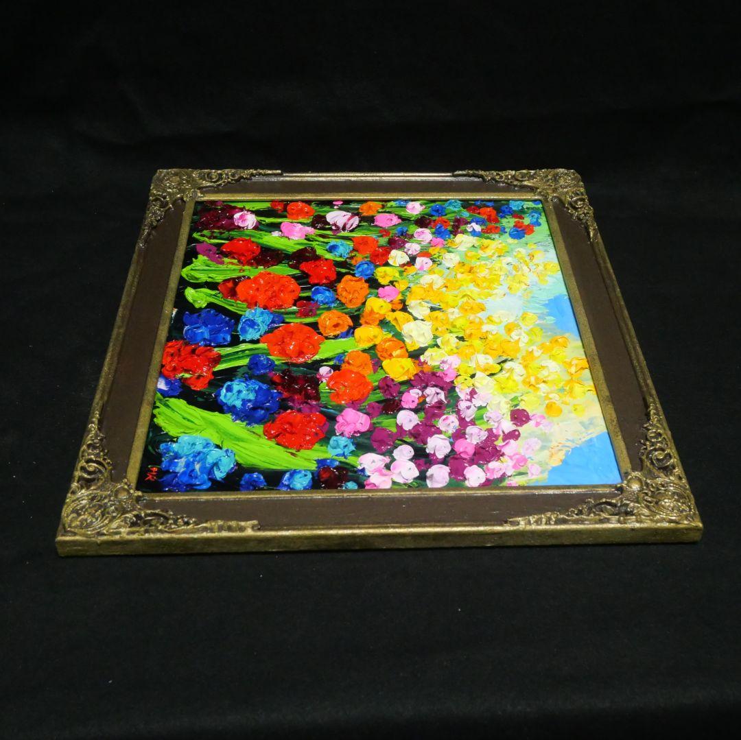 油絵 油彩 油彩画 絵 絵画【colorful flower garden】