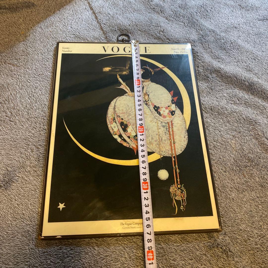 ビンテージ　VOGUE MOON 木製プレートポスター　アートポスター　絵画