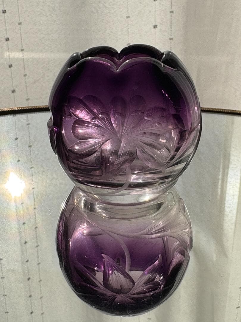 ✨最終出品✨★美品★　モーゼル　アメジストガラス　花瓶　置物　アンティーク