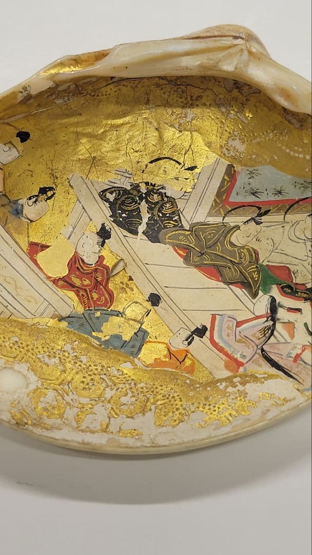 大きめ 江戸時代 貝合わせ 貝合せ 雛人形 蒔絵 ⑧金箔 源氏物語 郷土玩具