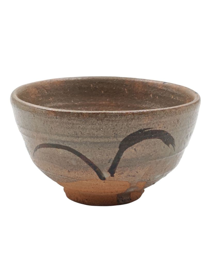 茶道具 唐津焼 【中里重利】『絵唐津 茶碗』底部在印 桐共箱 栞 真作保証 佐賀