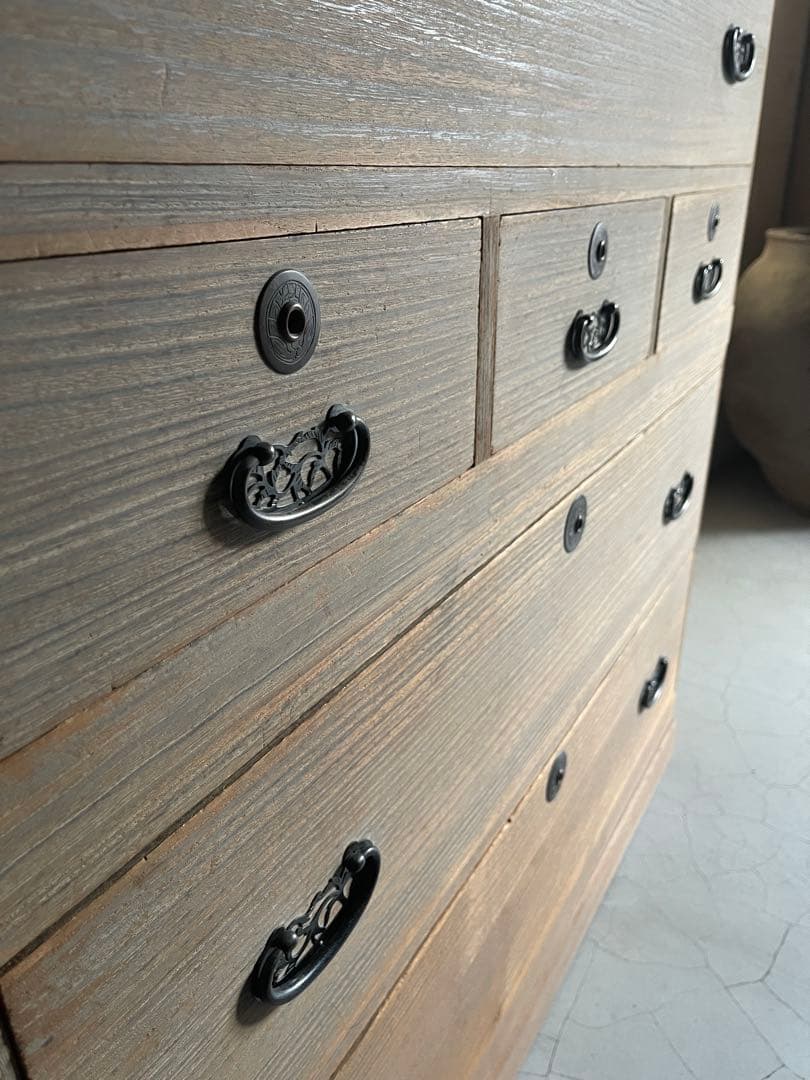 総桐箪笥　古家具　整理タンス　チェスト　5段　ローボード　アンティーク家具　骨董