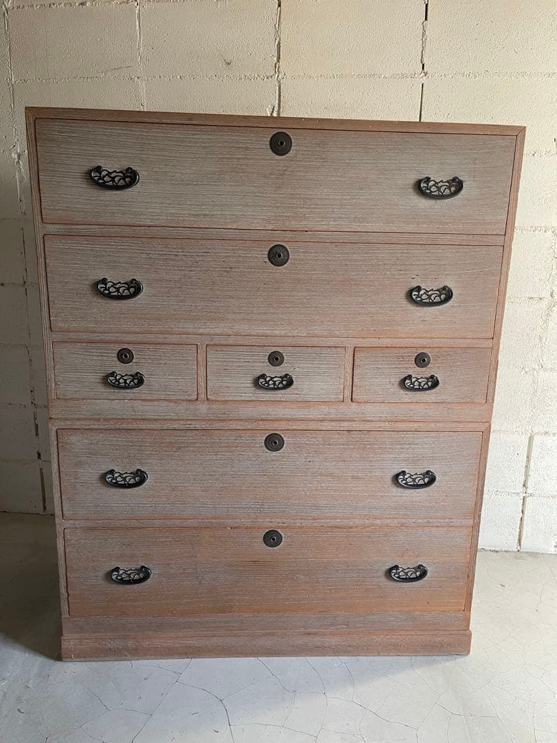 総桐箪笥　古家具　整理タンス　チェスト　5段　ローボード　アンティーク家具　骨董