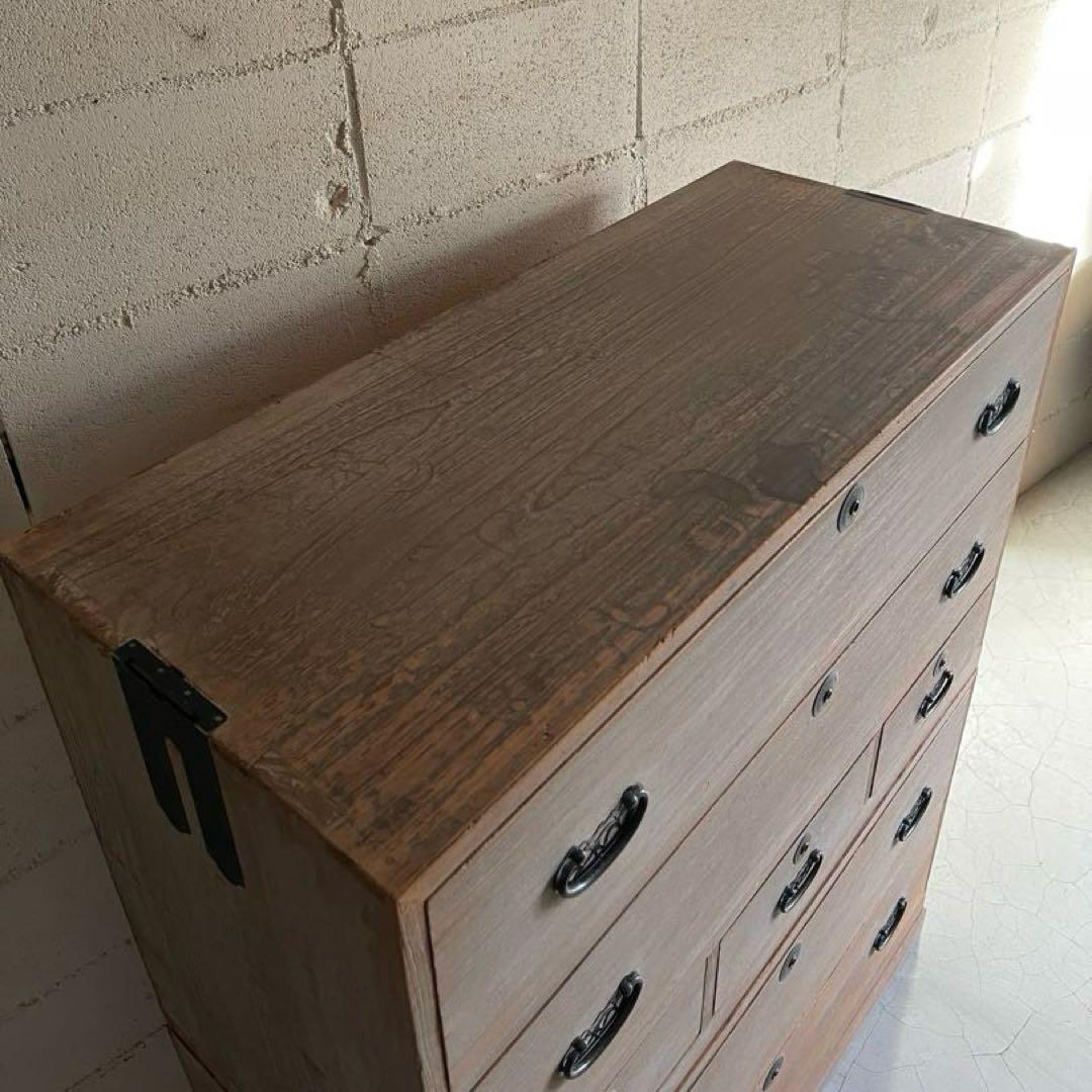 総桐箪笥　古家具　整理タンス　チェスト　5段　ローボード　アンティーク家具　骨董