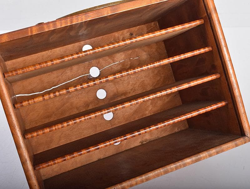 中国　竹嵌　骨牌　背竹牌　麻雀牌　木箱付　D　8693