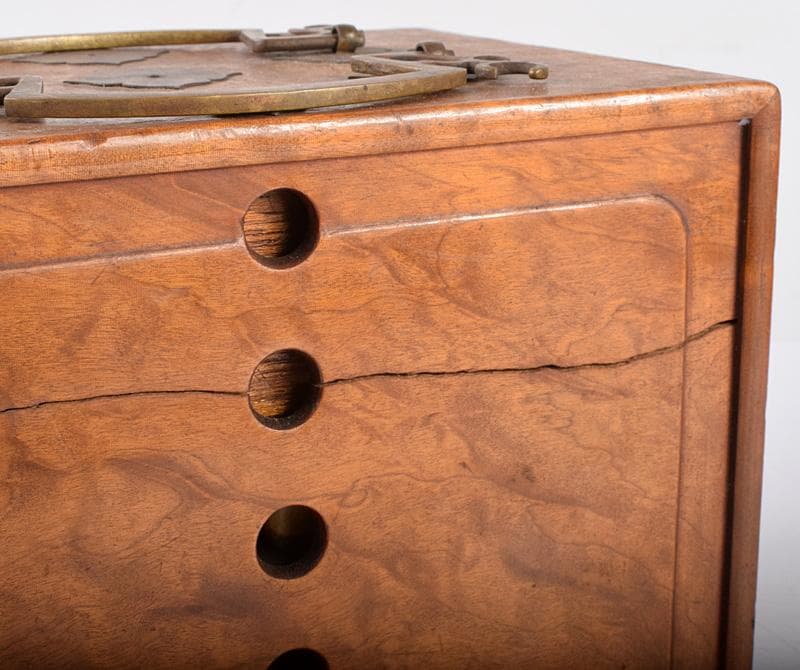 中国　竹嵌　骨牌　背竹牌　麻雀牌　木箱付　D　8693