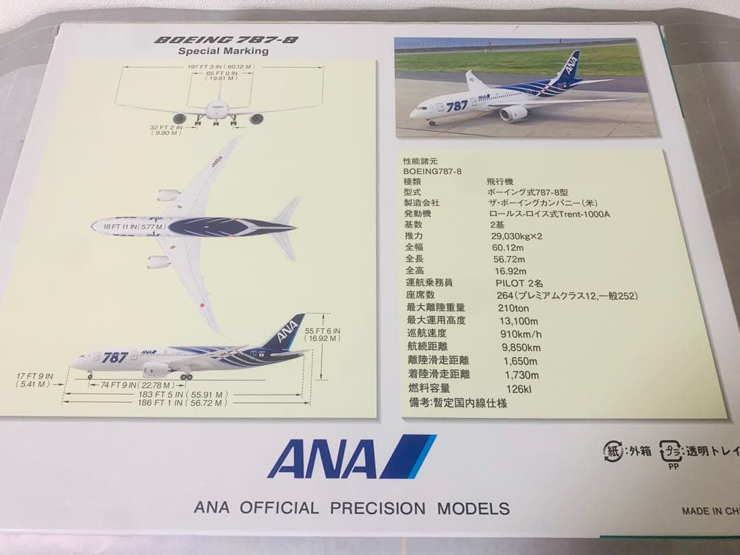全日空商事公式モデルＢ７８７－８／ＪＡ８０１Ａ特別塗装機／ＨＮＤ４０８エプロン版
