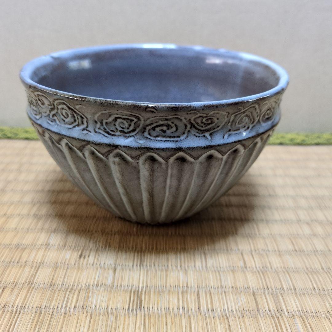 茶道具「萩焼建水(菊割建水）」 新庄寒山　造