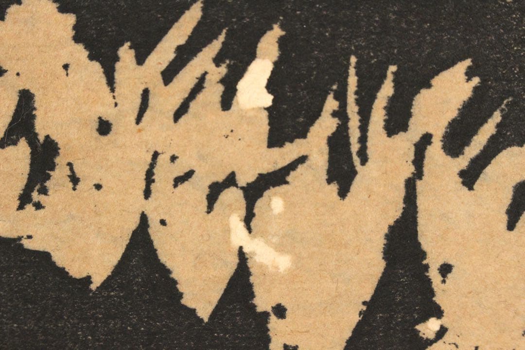 No4652 額装　長谷川富三郎　(無弟) 木版画　大山　直筆サイン　送料無料