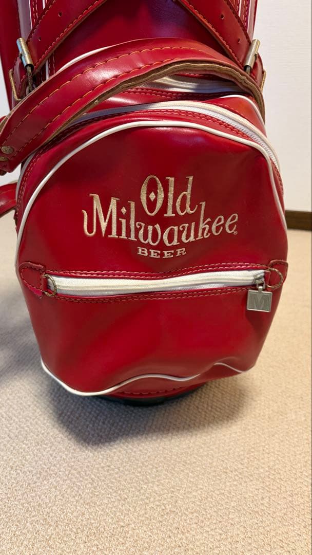 ビンテージ Old Milwaukee キャディバッグ 赤