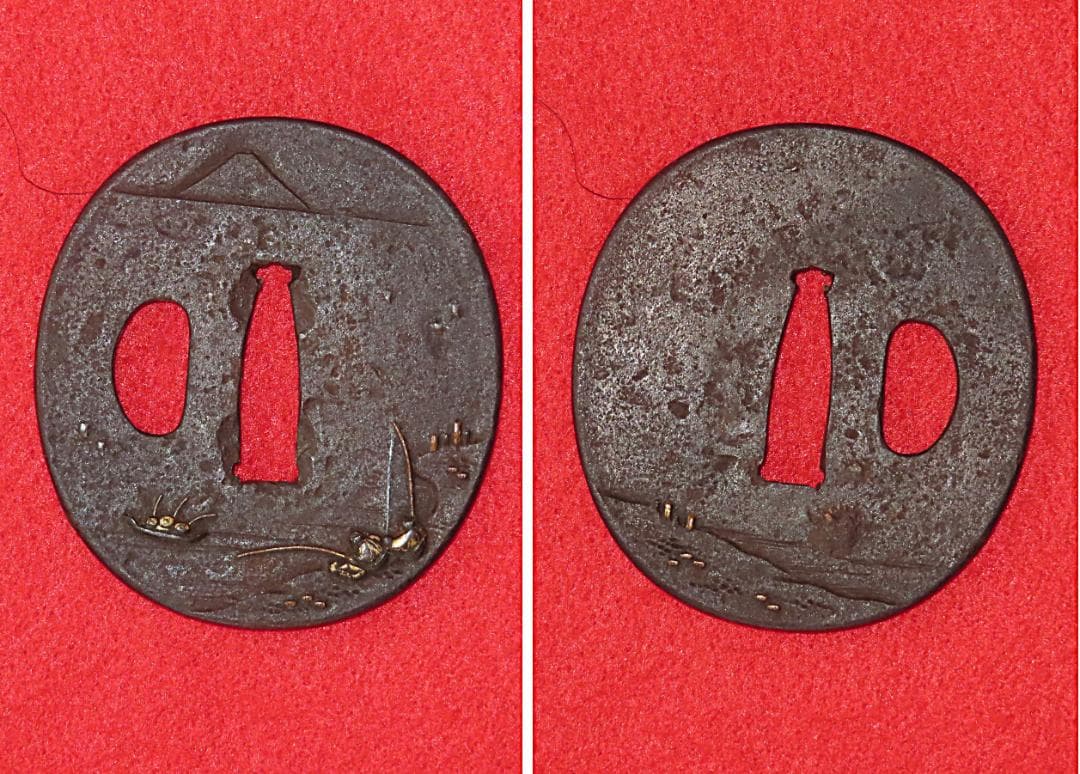 黒石目地千段塗鞘脇差拵え（保存刀装具）/　刀身ありません