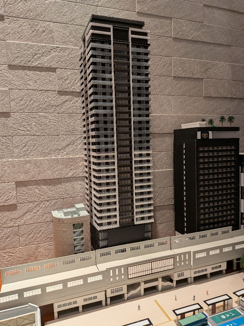 Nゲージ　自作ストラクチャー　超高層タワーマンション　タワマン　ジオラマ