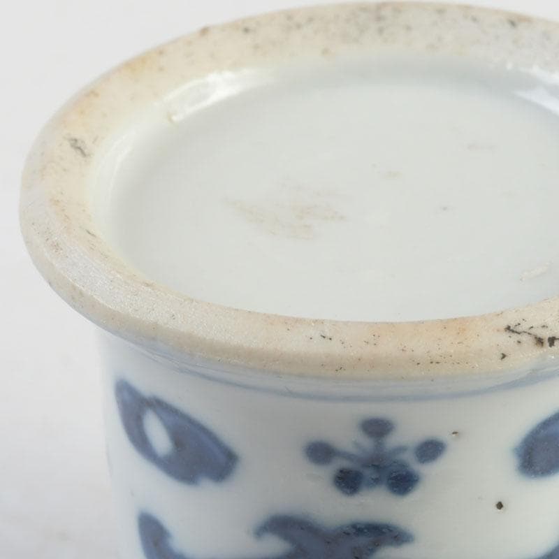 茶道具　伊万里焼　古染付　花草文　茶入　時代箱付　V　9309