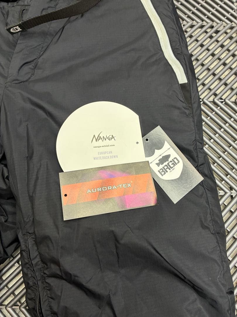 バスブリゲード×ナンガ！オーロラダウンパンツ 760FP！防水！ブラック&グレー