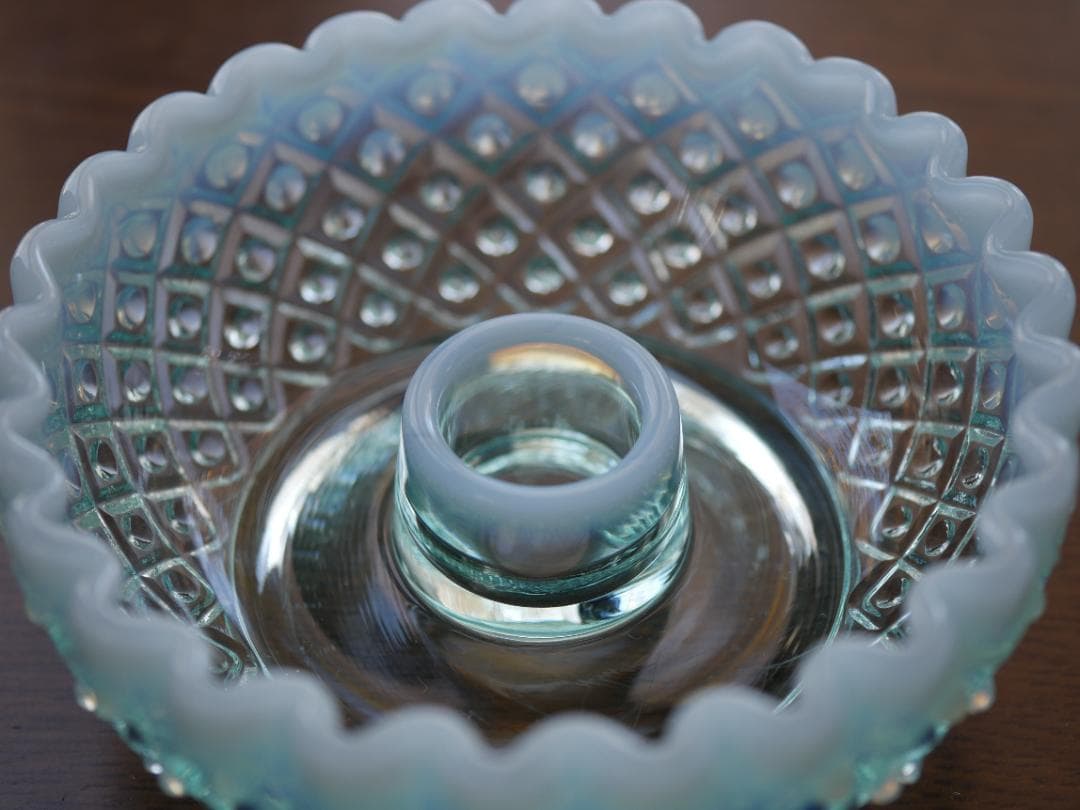 フェントン１９４９年ブルーオパールセント ダイアモンドレース キャンドルスタンド