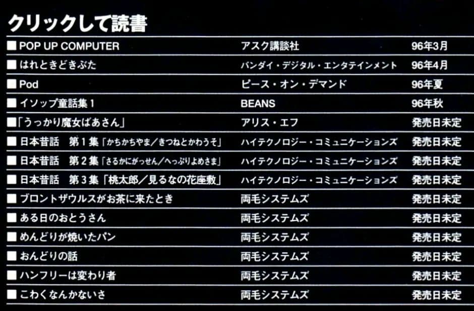 ブラボーブックス　PCゲーム　CD-ROM絵本　全巻　ピピンアットマーク版未発売