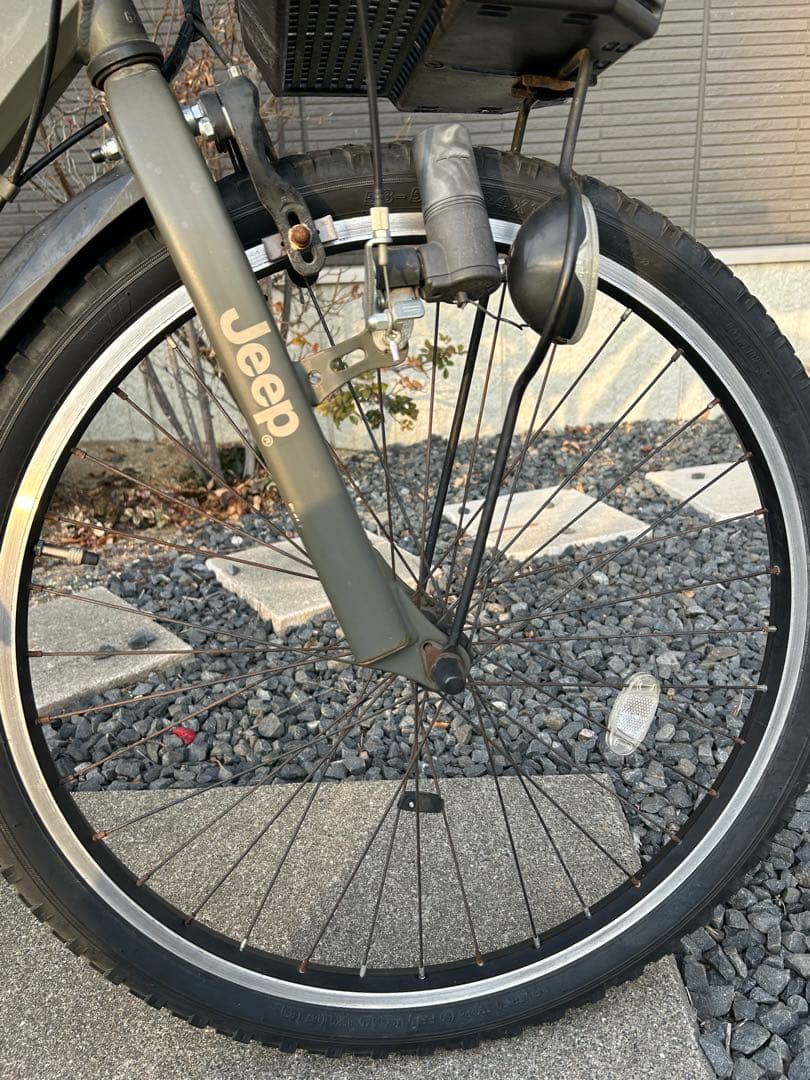 Jeep 子供用自転車 7段変速 オリーブグリーン 『直接取引き限定半田市』