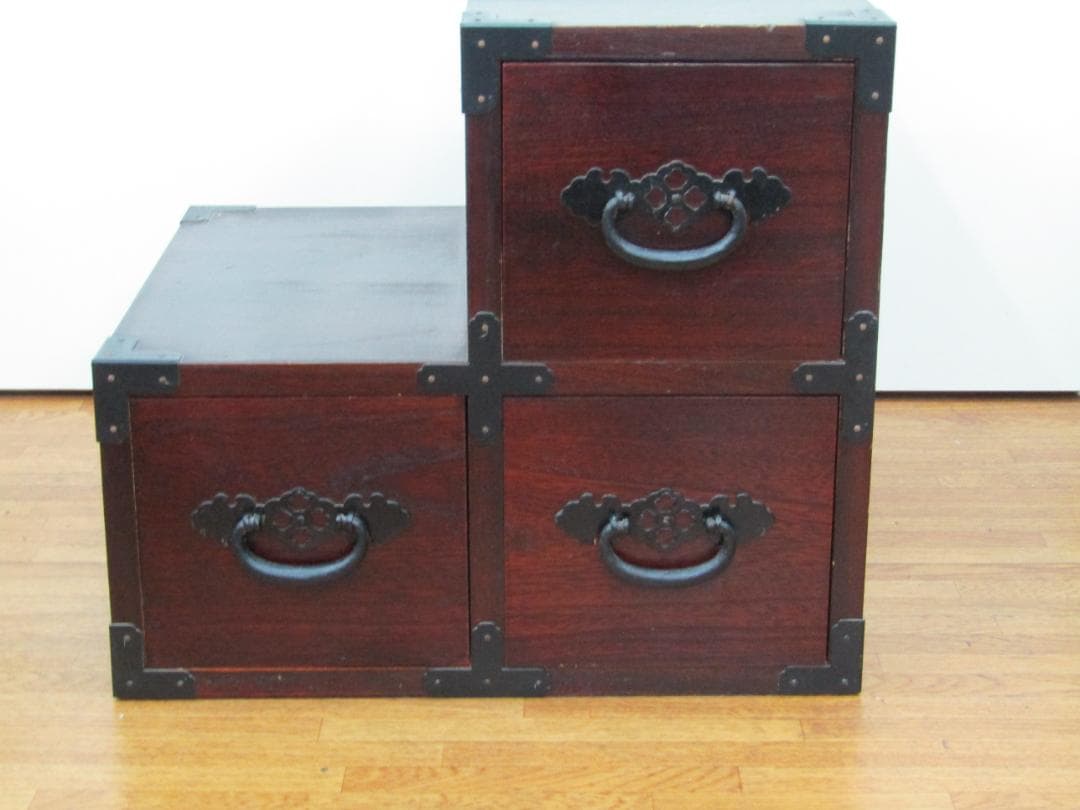 m*i様 階段箪笥　昭和レトロ　ヴィンテージ　木製2段引き出しタンス