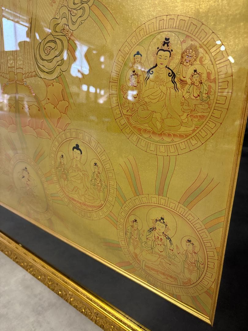 十一面千手観音 タンカ 仏画 絵画 細密画 サハスラブジャ 観音菩薩