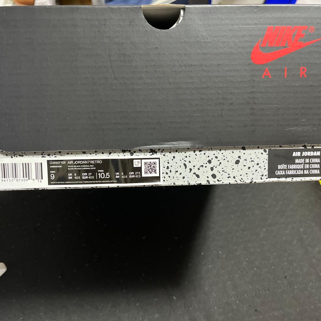 Air Jordan 7 ホワイト/ブラック/ レトロ　カーディナル　2022