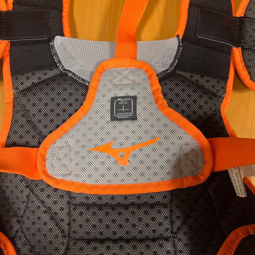 ミズノ硬式用 キャッチャー SAMURAプロテクター セットブラック オレンジ