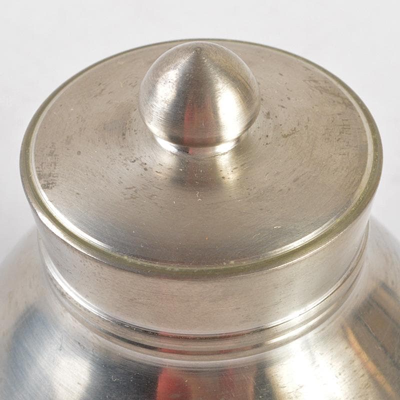 煎茶道具　静寿居蔵苑造　純錫　貞式茶入　約231g　共布共箱　D　R6041