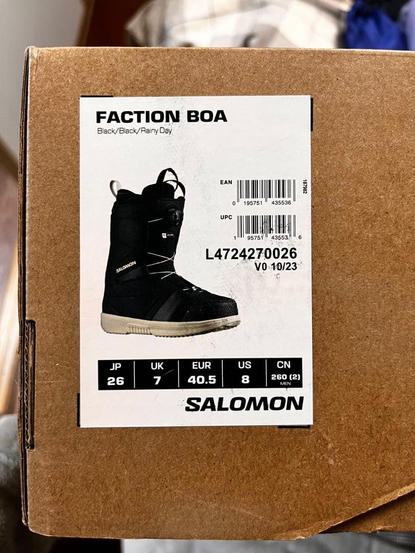【ほぼ新品】サロモン スノーボードブーツ FACTION BOA メンズ26㎝