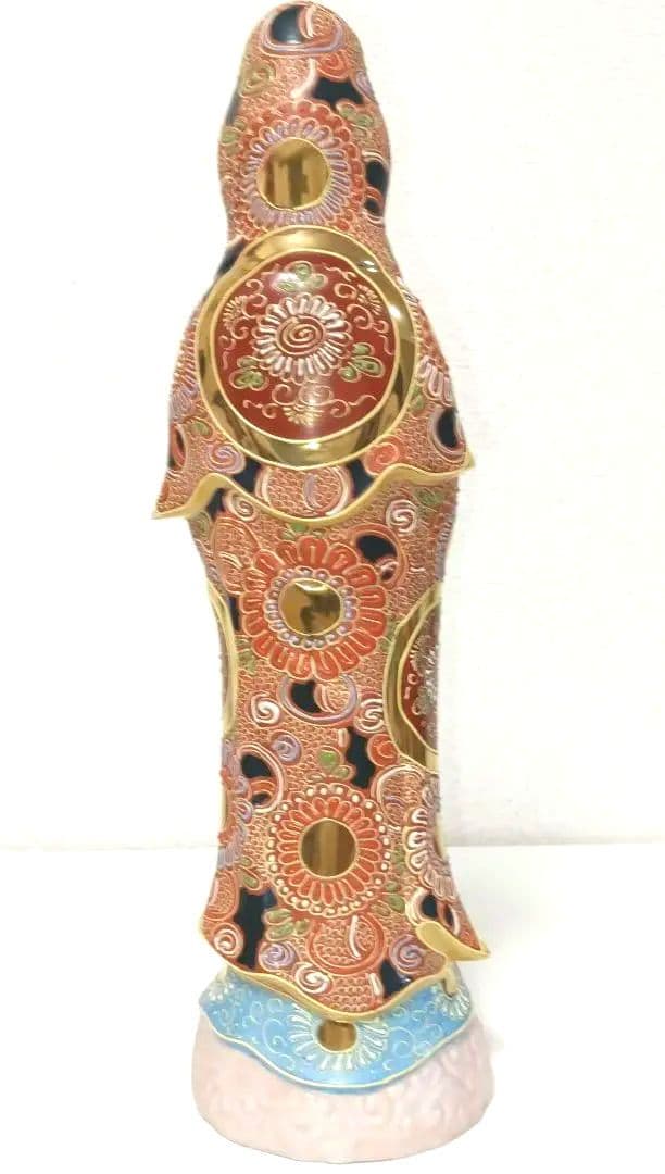 九谷焼【菊仙 】観音菩薩立像✩超美品✩