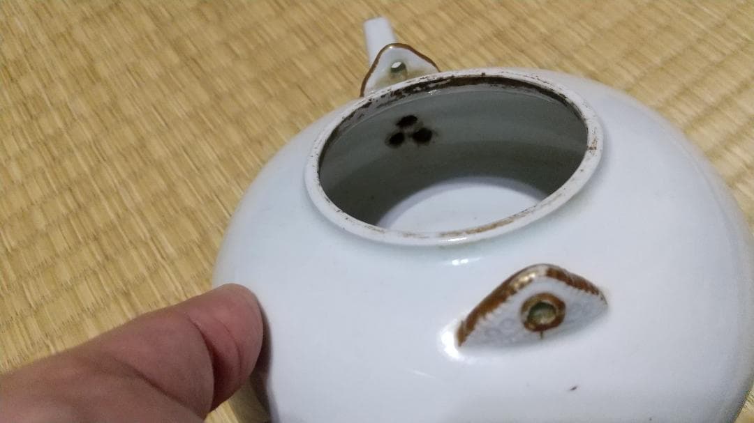 時代　白磁　ティー・ポット　急須　茶器　無傷