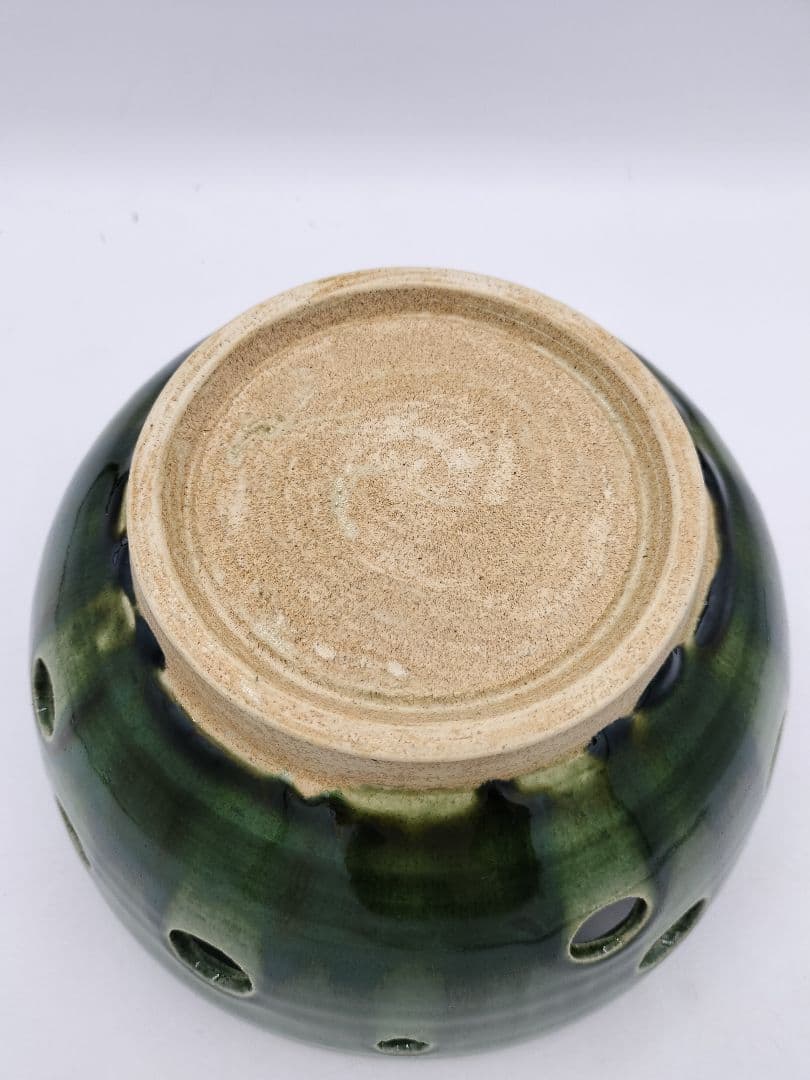 c848 菓子器 織部 加藤光右衛門 木箱 茶道具 古物