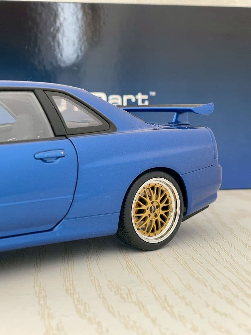 オートアート 1/18 GT-R R34 湾岸ブルー BBS LMモデル
