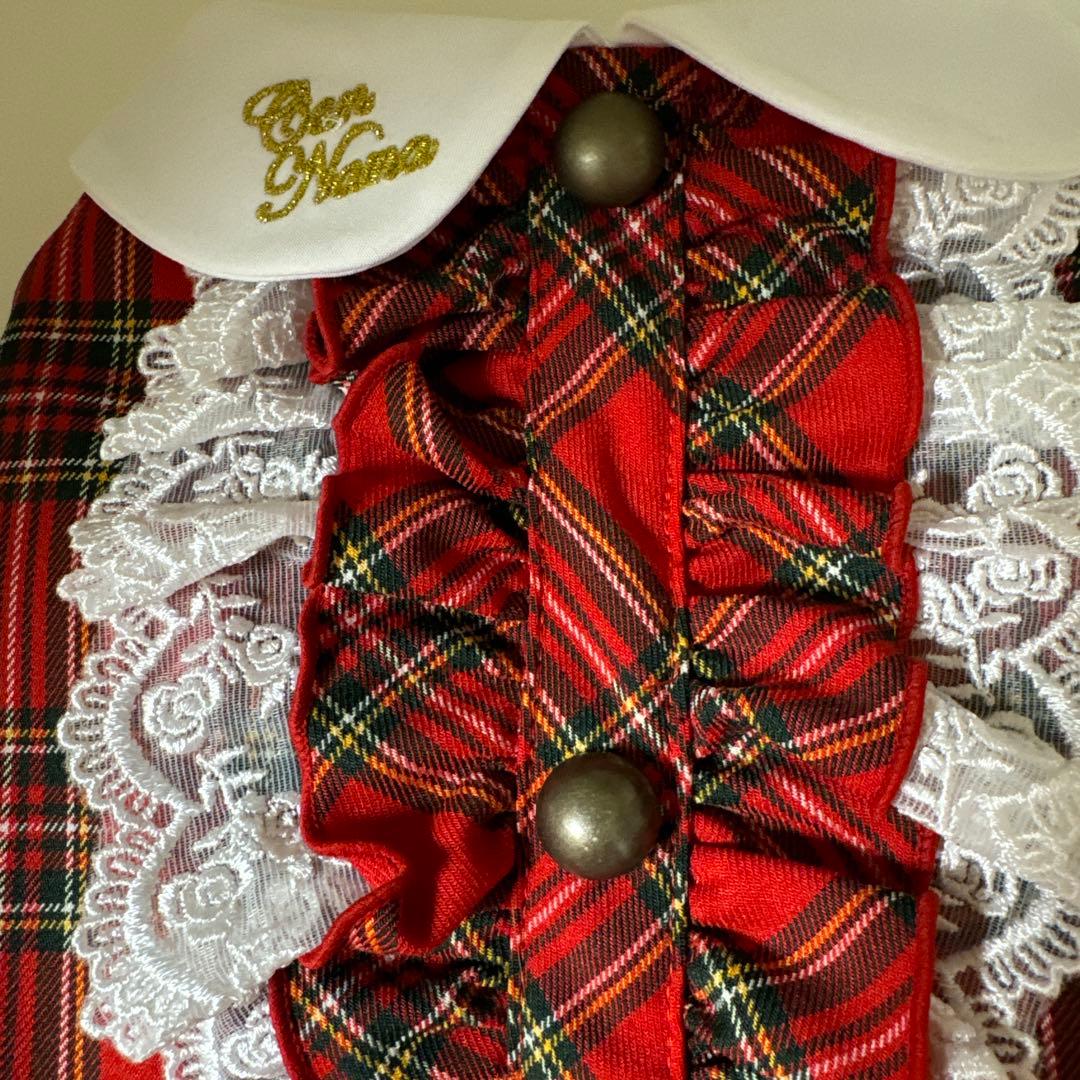 Bon Nene レッドチェック犬服