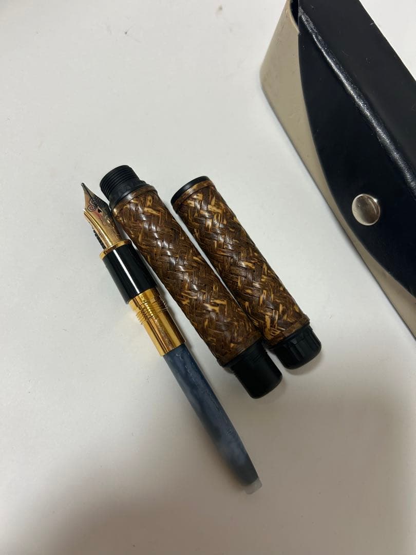 プラチナ万年筆 出雲竹編　 横網代　虎斑（とらふ） 18Kペン先