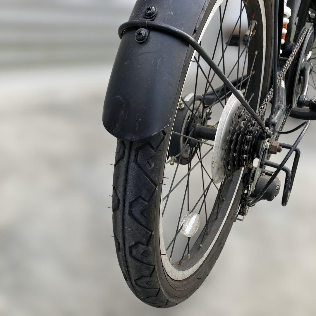 HOPPER 折りたたみ自転車 ブラック　20インチ　外装6段　ヘッドライト付き